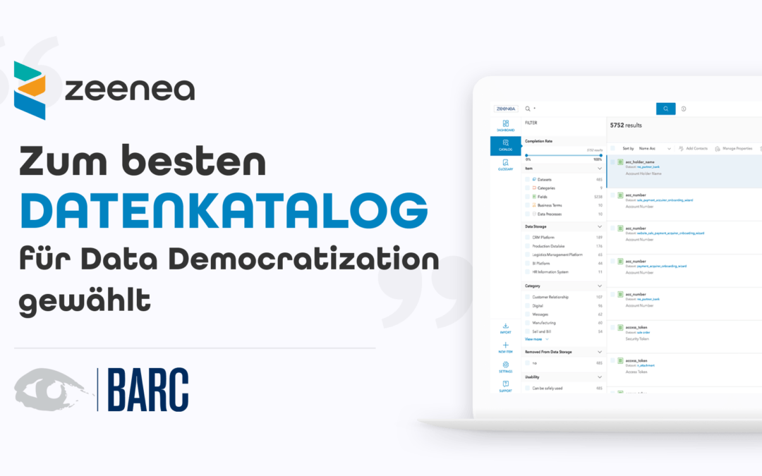 Zeenea zum besten Datenkatalog auf dem Markt für Data Democratization gewählt – BARC