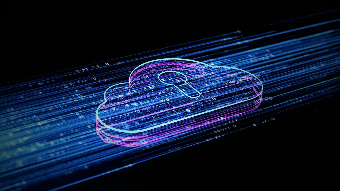 Digital Cloud Computing Using Artificial Intelligence. Futuristic Technology Internet And Big Data 5g Connection. Cybersecurity Digital Data Background cloud security