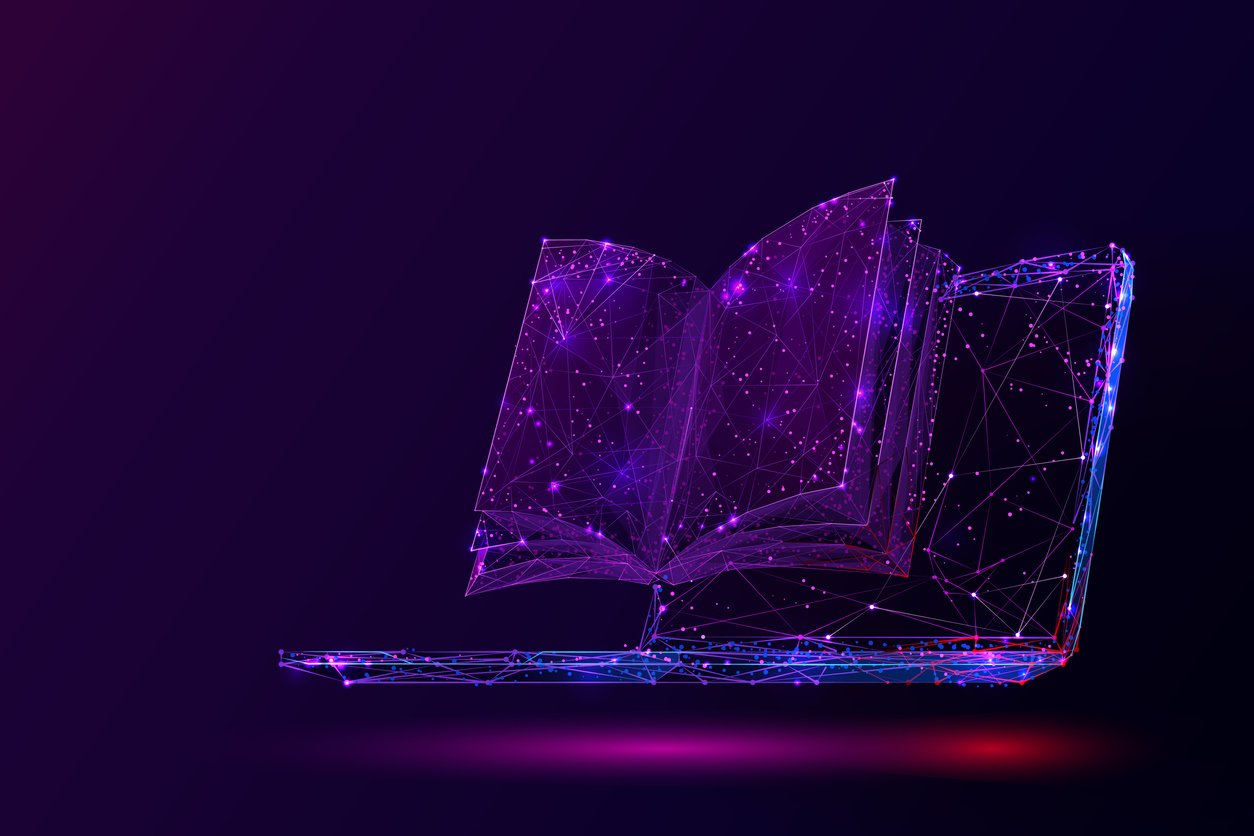 Laptop And Book Low Poly Vector Illustration how a data catalog enables data literacy