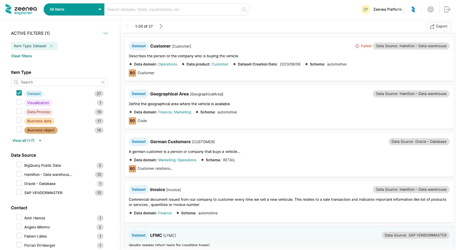 Zeenea Explorer Research Dataset Zeenea Explorer Research Dataset