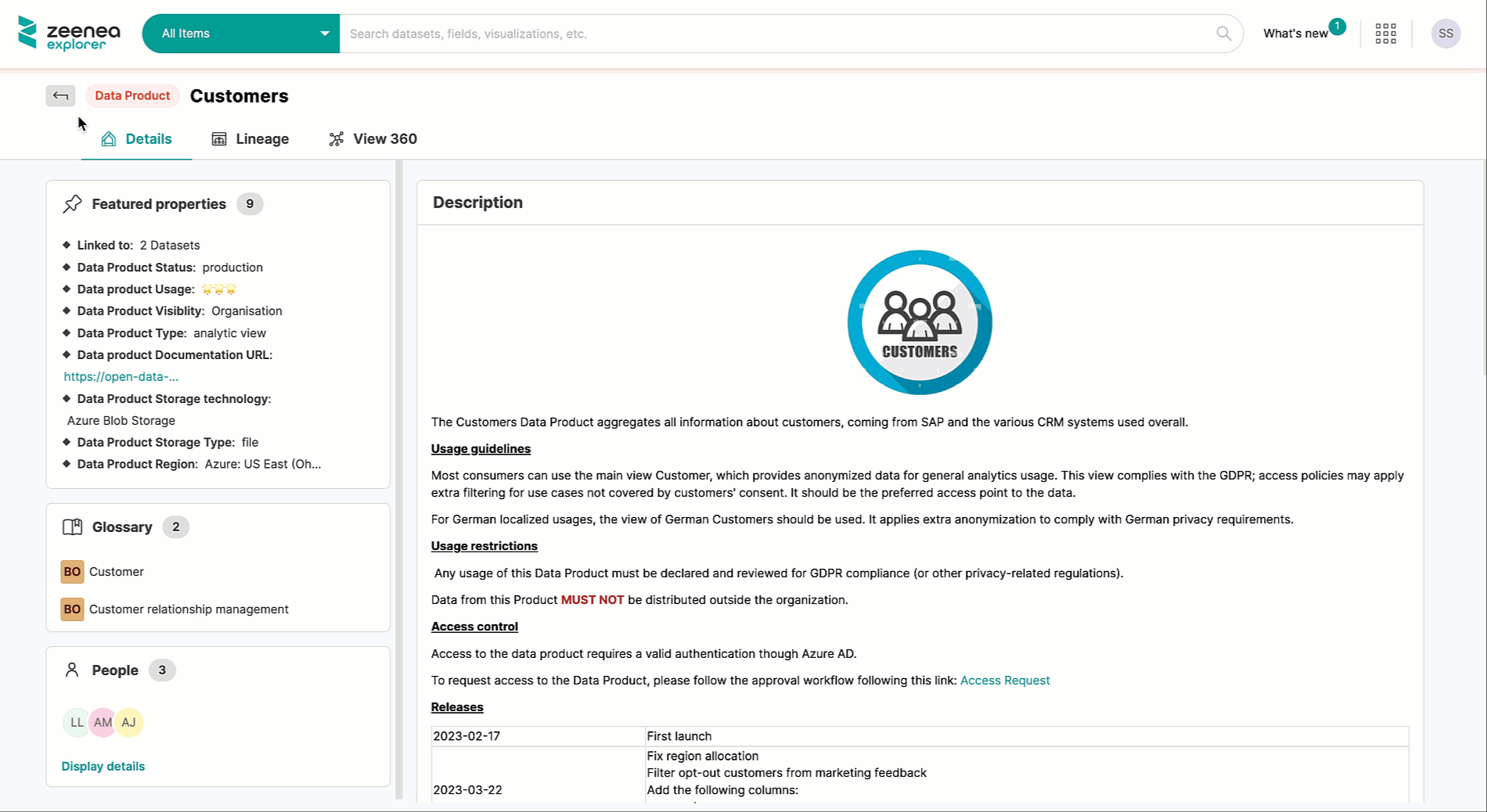 Data Lineage Data Product Zeenea Explorer Data Lineage Data Product Zeenea Explorer