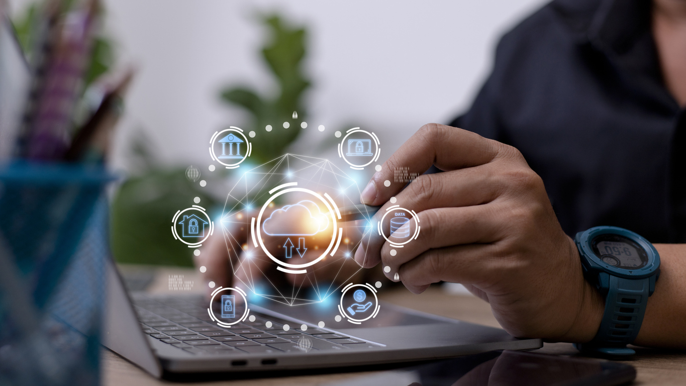 Cloud Computing Is A Type Of Technology That Allows You To Store Storage Of Information. Concept Of Networking And Internet Service. Cloud Computing Is A Type Of Technology That Allows You To Store Storage Of Information. Concept Of Networking And Internet Service.